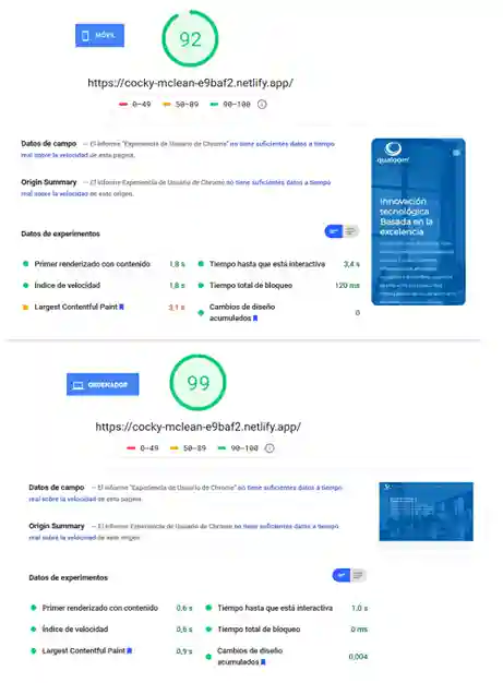 Captura de pantalla de las estadísticas PageRank después de aplicar mejoras