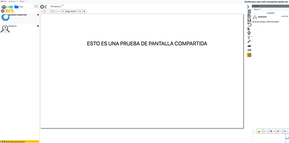Pantalla de configuración de la aplicación de OpenMeetings