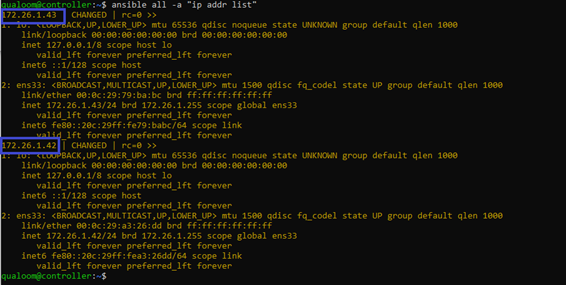 Línea de comandos resaltada en amarillo, mostrando texto técnico en un entorno de programación.