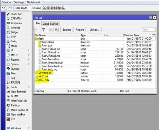 Ventana del explorador de archivos con el nombre del archivo resaltado en azul.