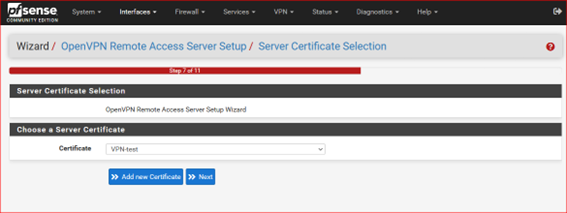 Servidor de acceso OpenVPN, mostrando interfaz de configuración y opciones de conexión para usuarios remotos.