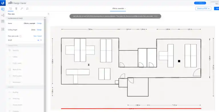 Pantalla de la plataforma de configuración de Unifi