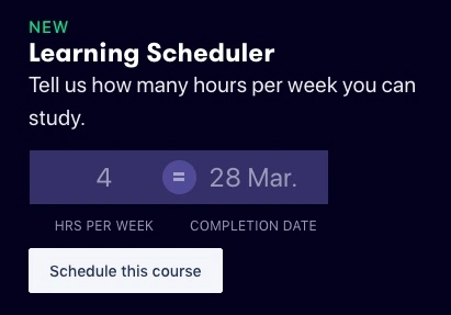 Captura de pantalla del horario de aprendizaje, mostrando las fechas y temas programados para las clases.