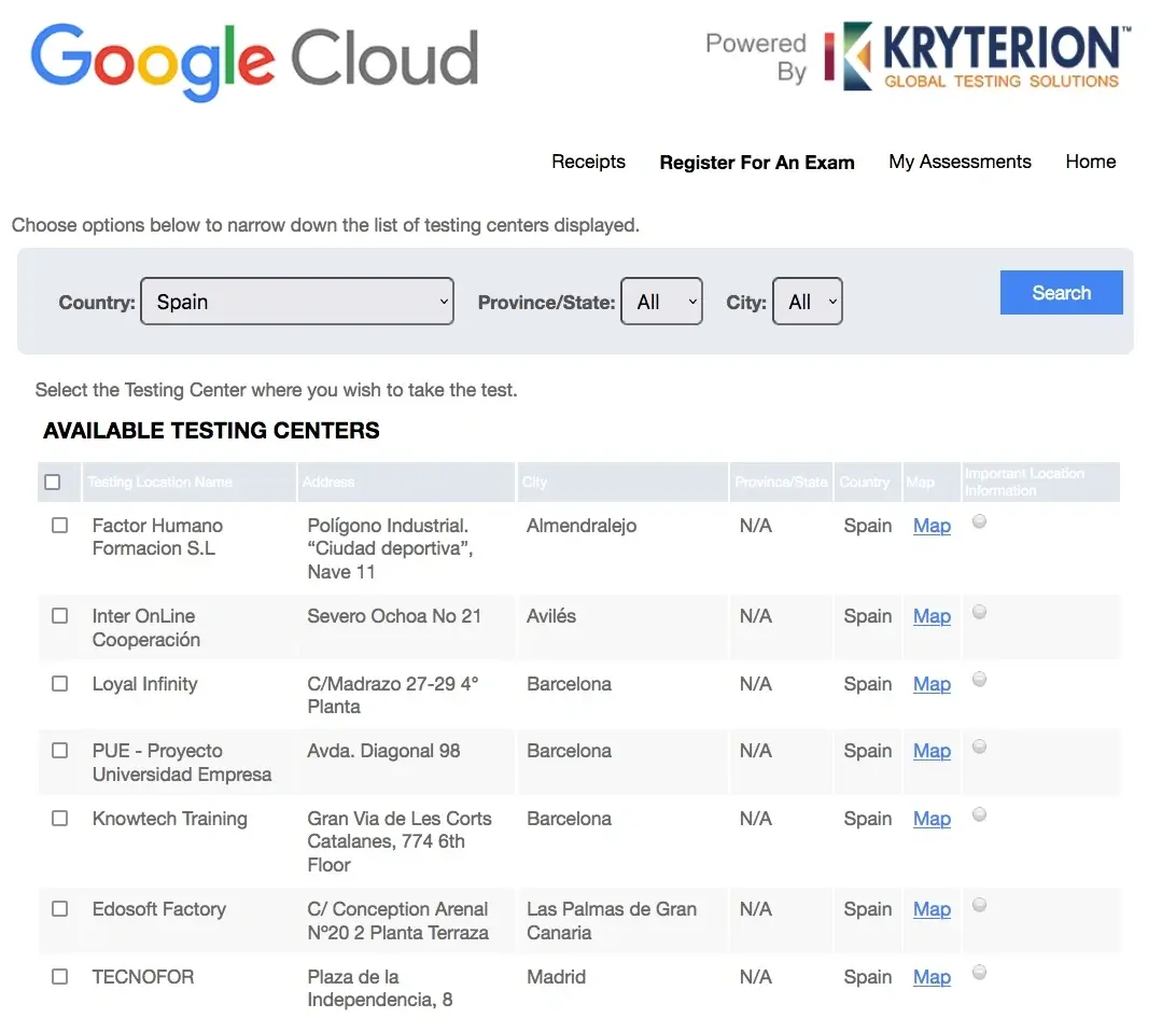 Centro de pruebas de Google Cloud, con equipos y tecnología avanzada para garantizar la calidad del software.