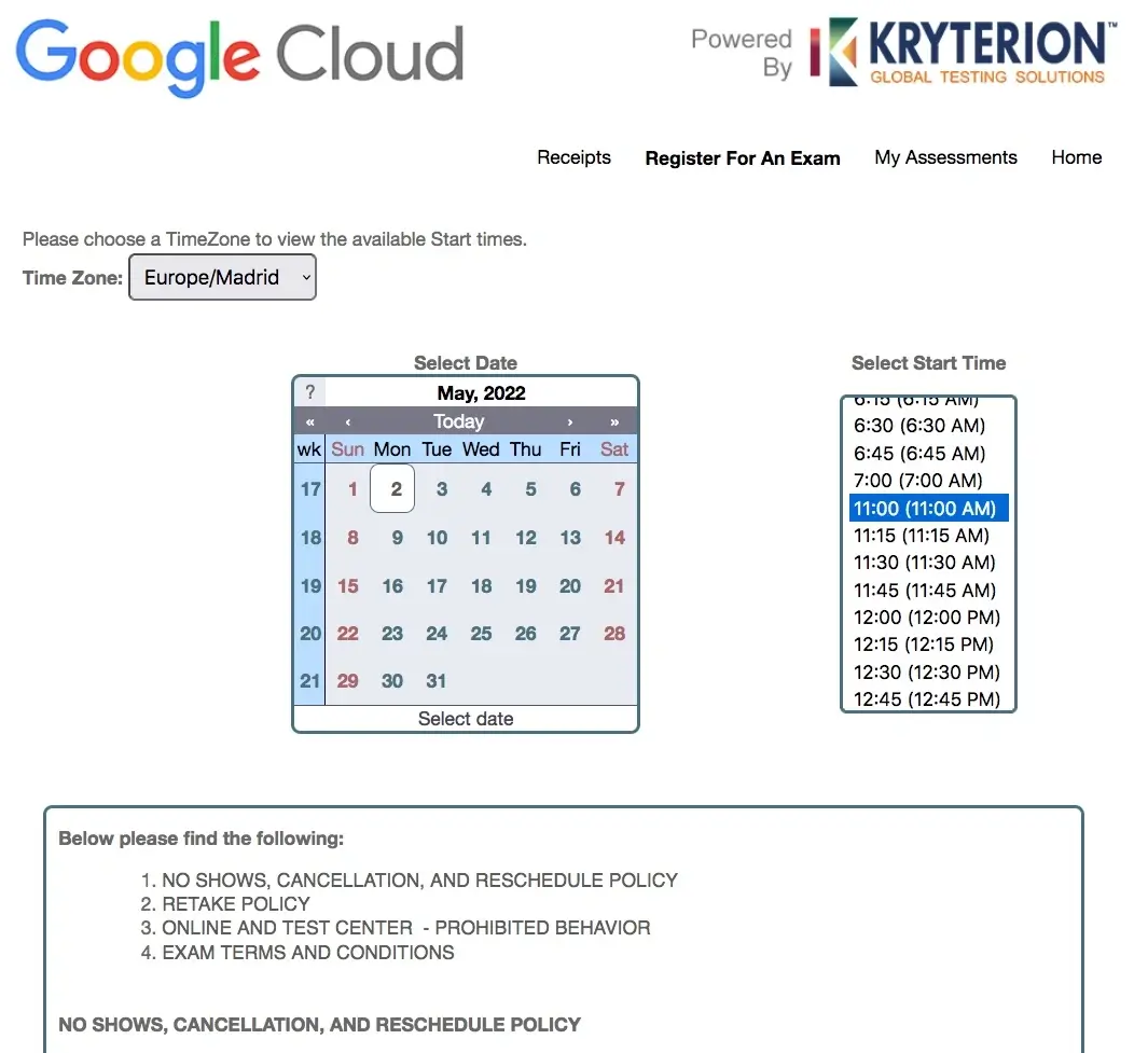 Calendario de Google con eventos y tareas programadas para Krypton, mostrando fechas y horarios organizados.