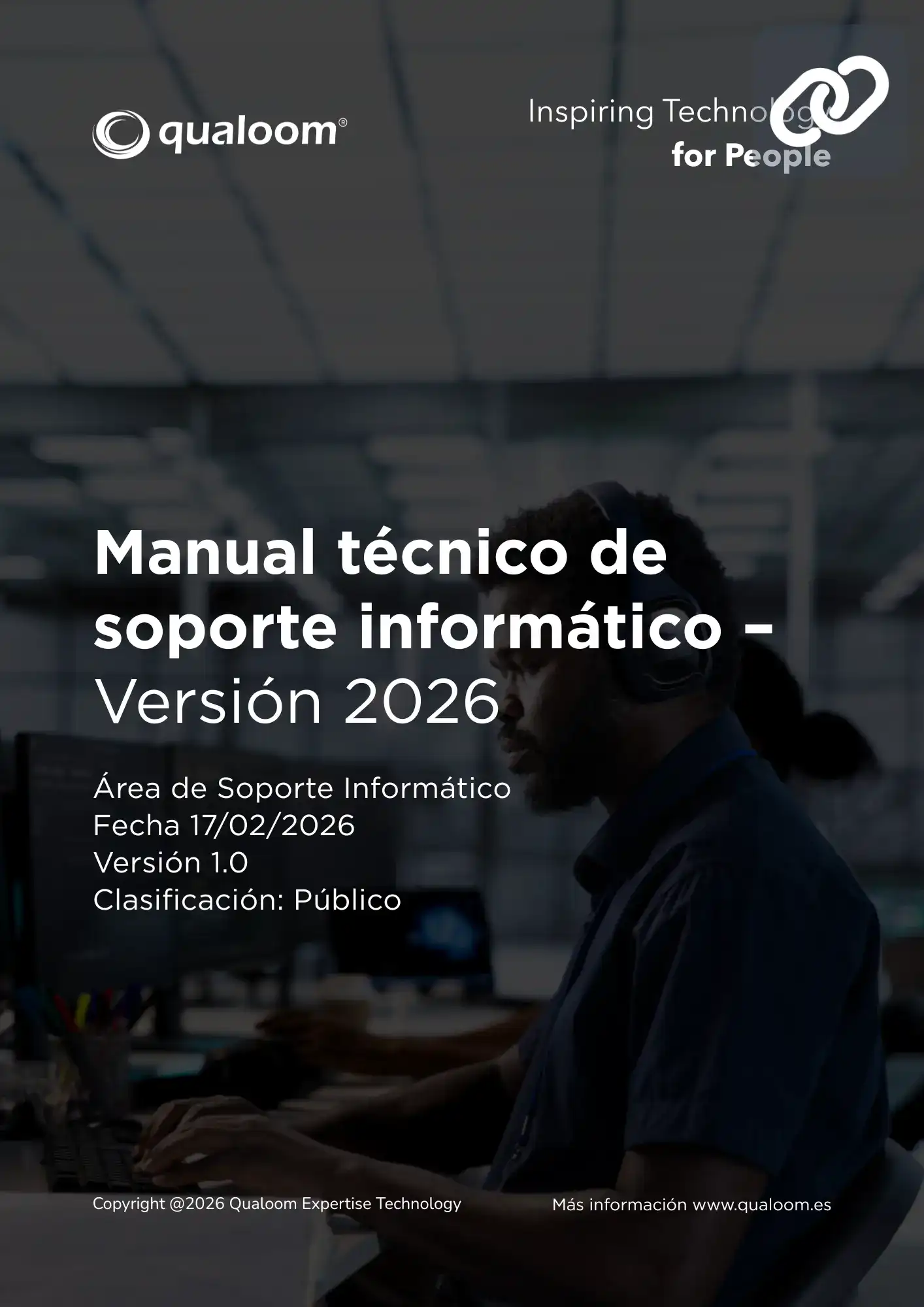 Portada manual técnico de soporte informático