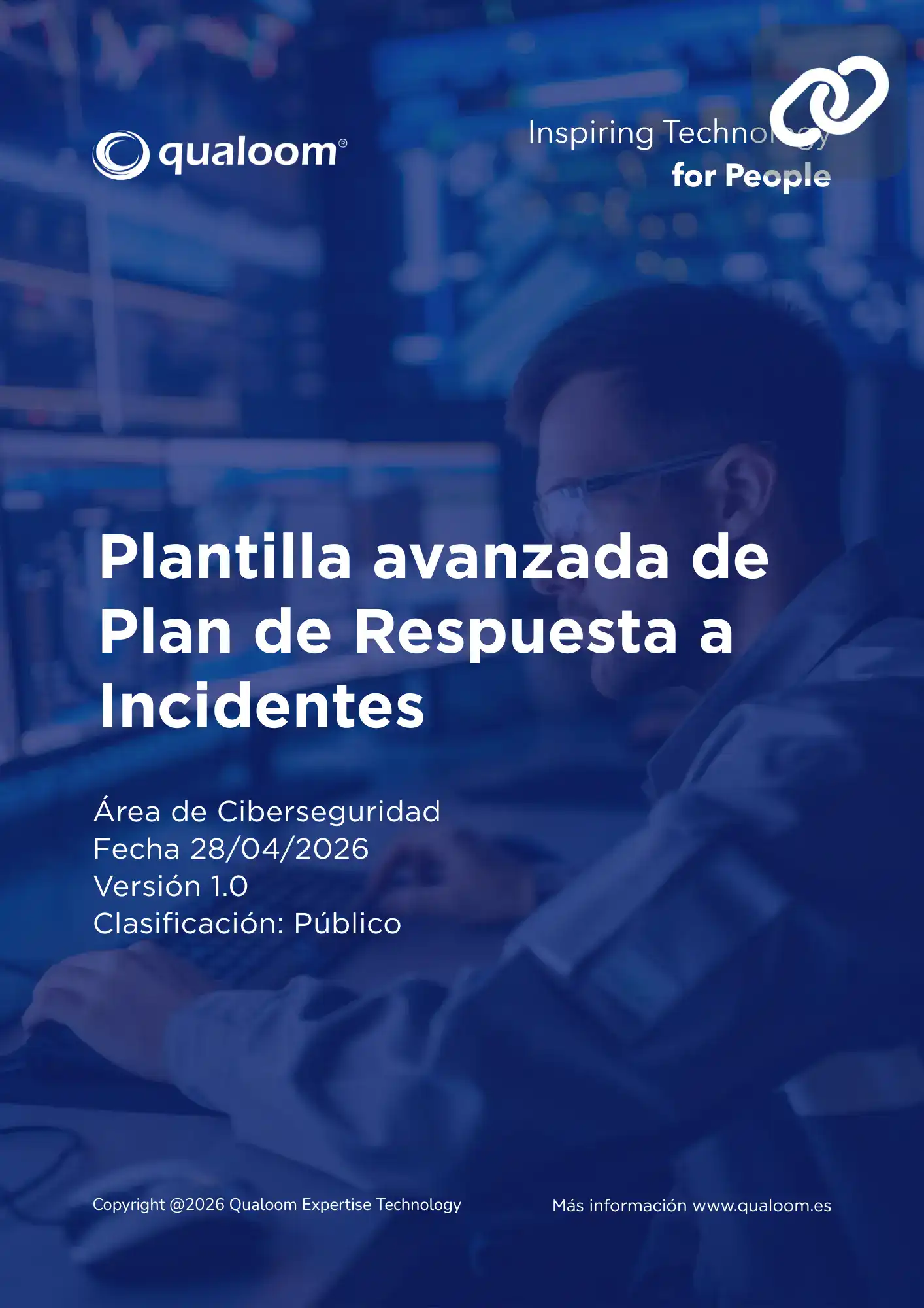 Portada PDF Plantilla avanzada de Plan de Respuesta a Incidentes